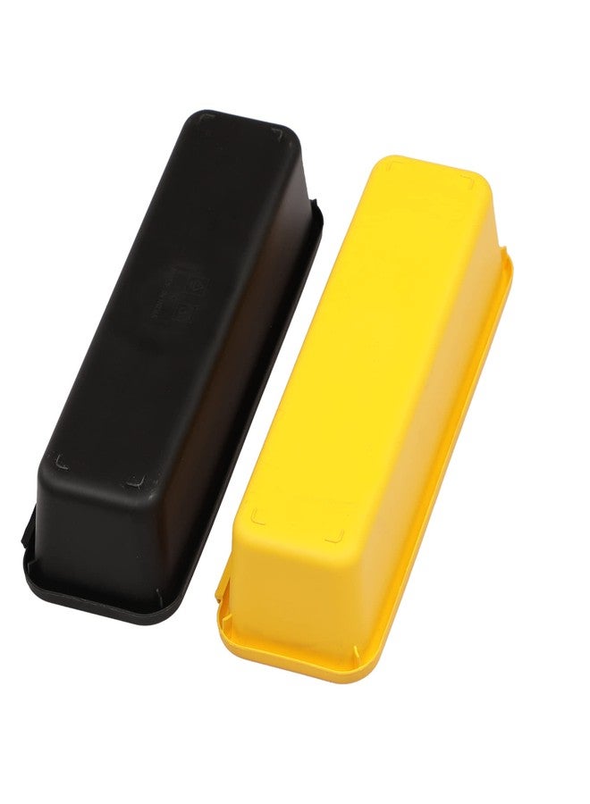 Cutting EDGE Plastic Set of 2 Interlocking Drawer Organizer for Cosmetics & Desk Storage Set, Divider or Separator Tray for Household, Kitchen & Office (Black & Yellow) - Image 2